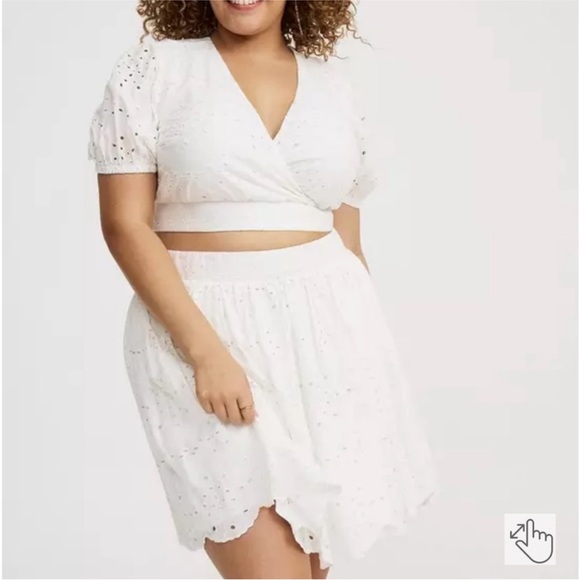 Torrid White Eyelet Skirt Set - Picture 3 of 5